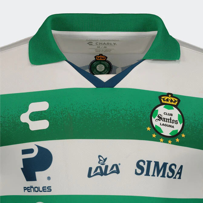 Charly Santos Home Jersey for Men 2021 22 Green White