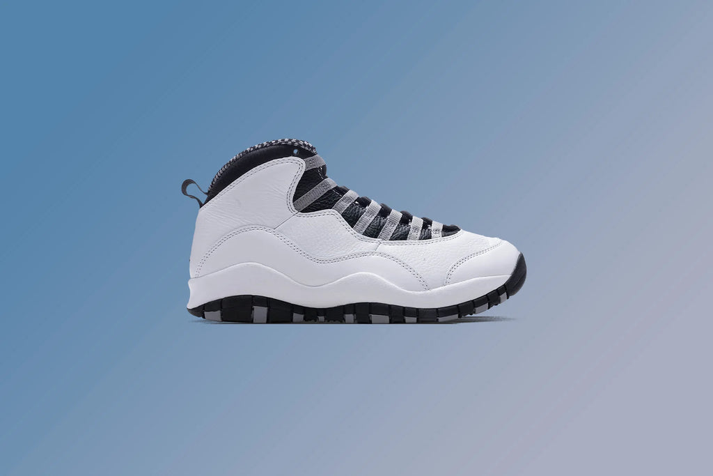 Air Jordan 10 Retro Steel White Black Light Steel Grey Dark Powder Blue