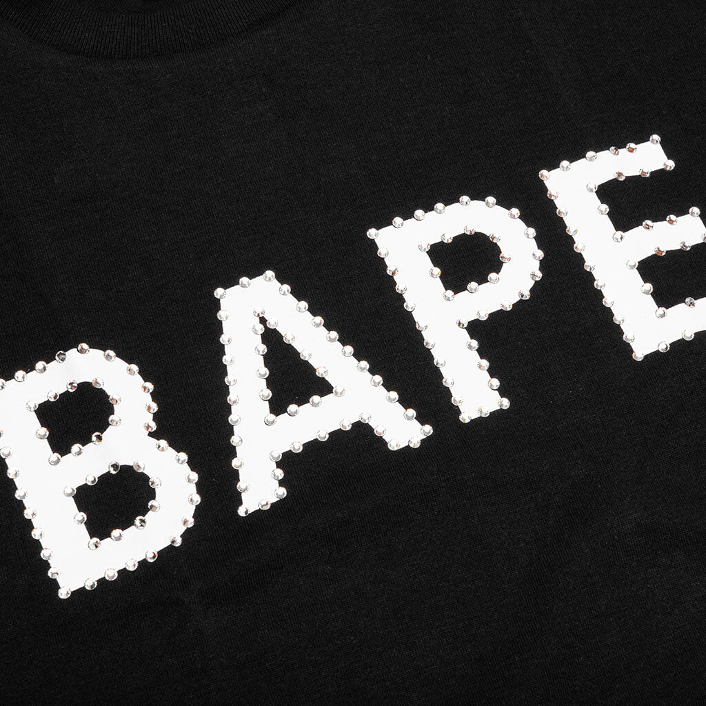Crystal Stone Bape Logo Tee Black