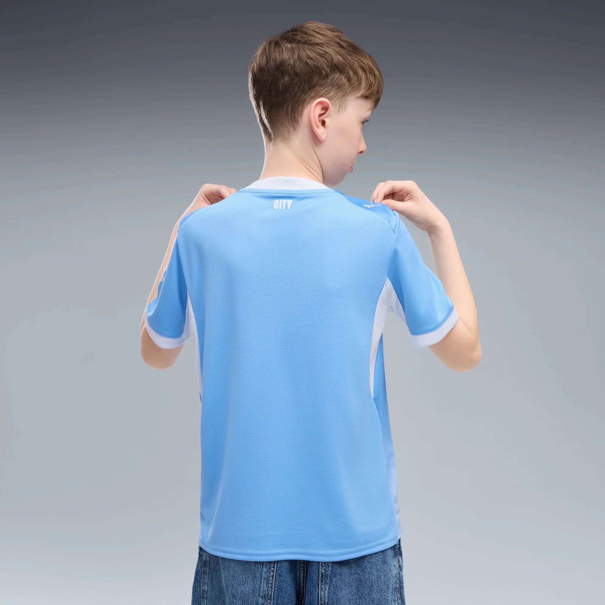 PUMA Manchester City Home Youth Soccer Jersey 2026 Light Blue Icy Blue