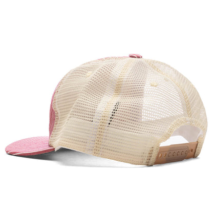Red Striped Tobacco Trucker Hat Red Off White