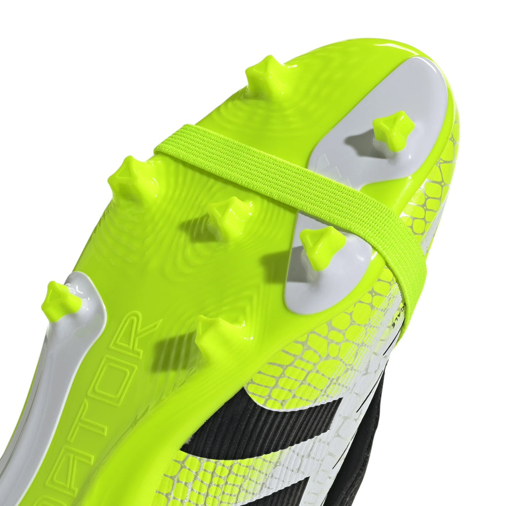 adidas Predator League Fold Over Tongue Youth Firm Multi Ground Soccer Cleats White Black