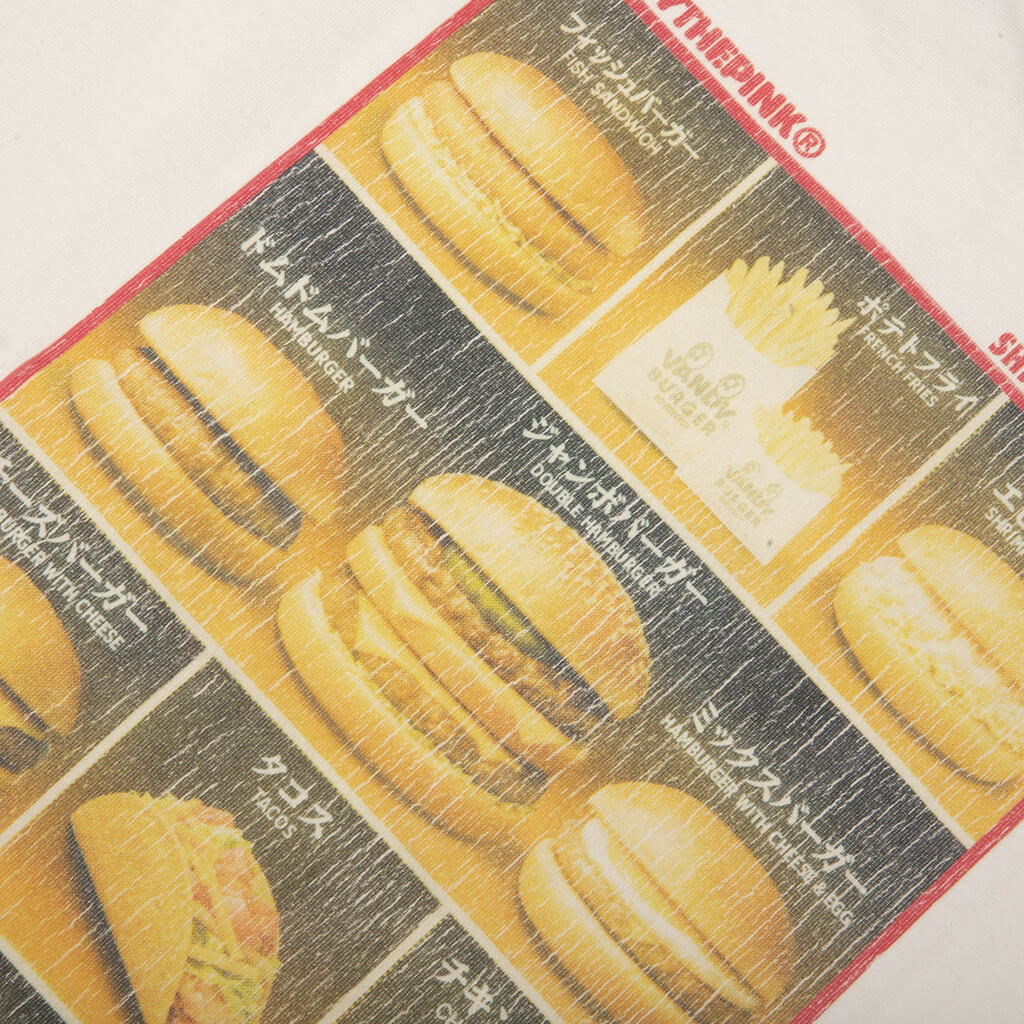 FastFood Menu Tee Washed White