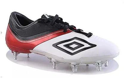 Umbro ST 11 Premier HG Multi Ground Soccer Cleats White Black Red