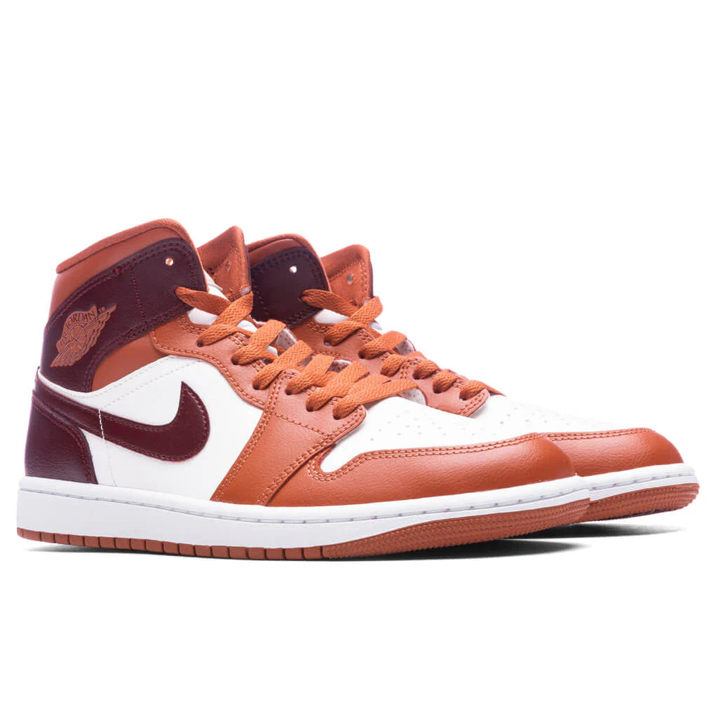 Womens Air Jordan 1 Mid Dusty Peach Night Maroon Sail