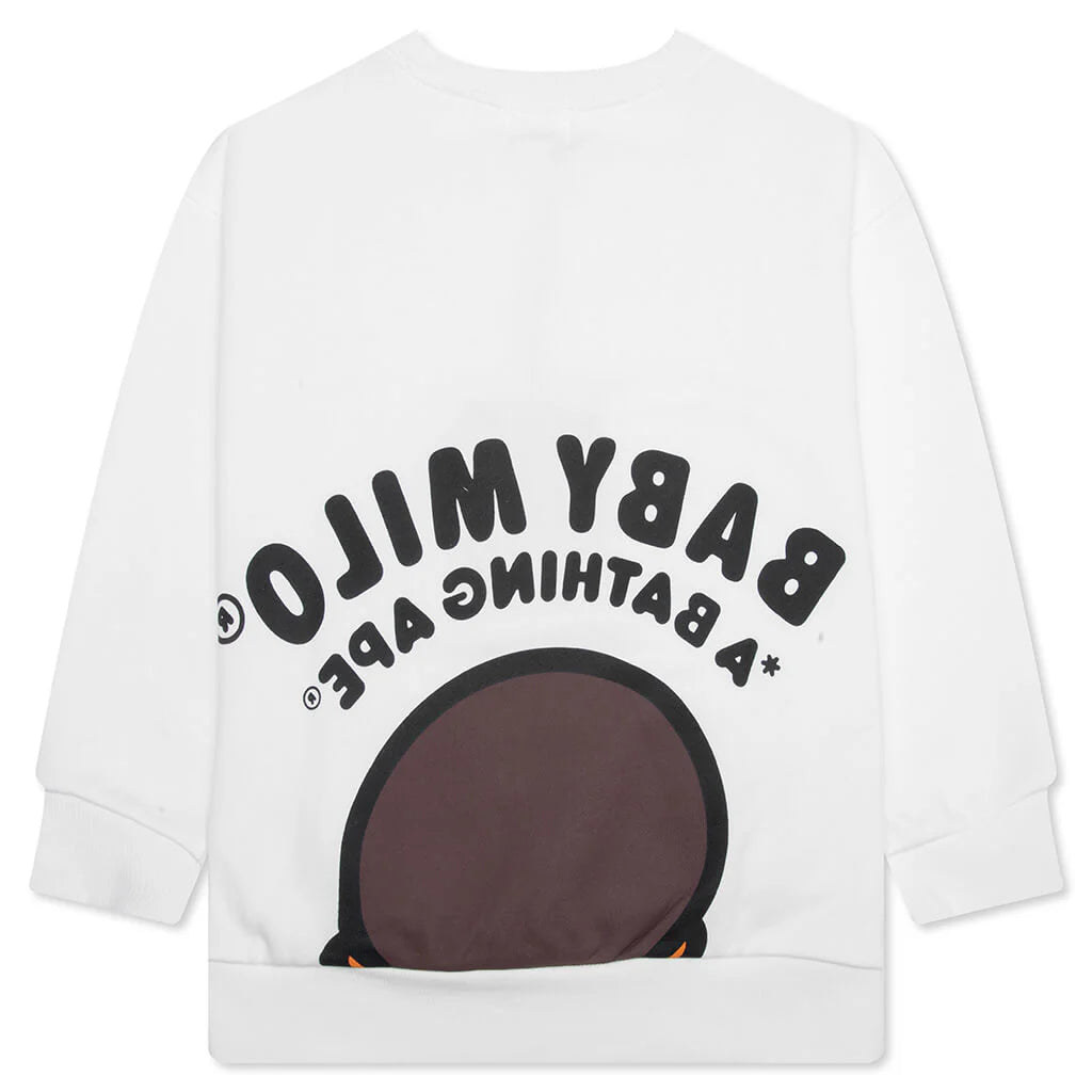 Kids Baby Milo Relaxed Fit Crewneck Sweatshirt White