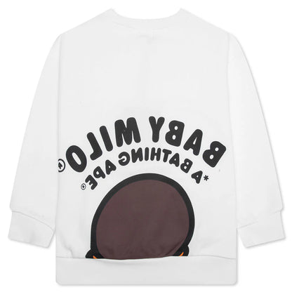 Kids Baby Milo Relaxed Fit Crewneck Sweatshirt White