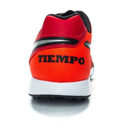Nike Tiempo Genio Leather II TF Turf Soccer Cleats Light Crimson Metallic Silver