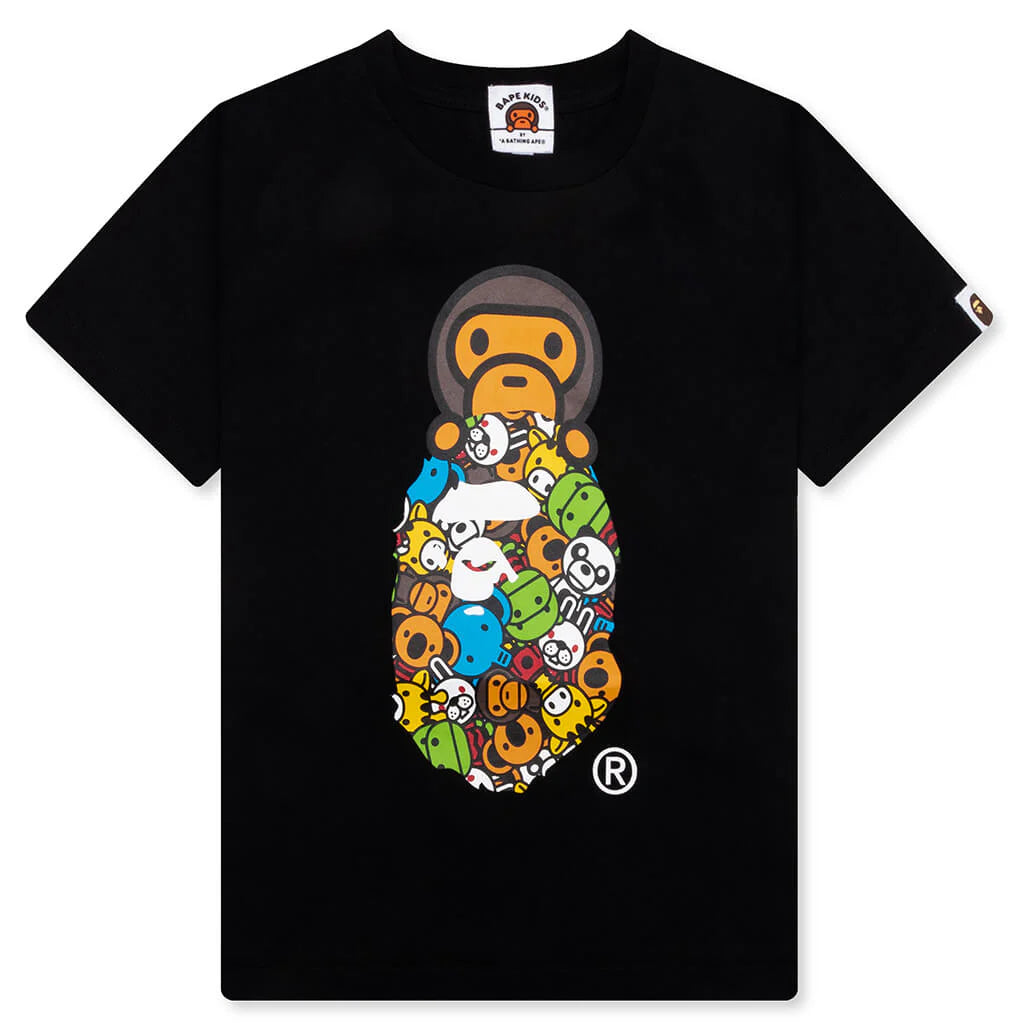 Kids Milo All Friends Milo on Ape Head Tee Black