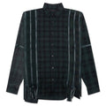 Flannel Shirt 7 Cuts Zipped Wide Shirt Over Dye Green