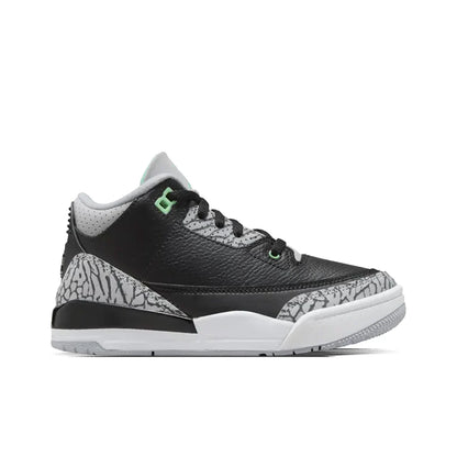 Air Jordan 3 Retro Green Glow PS Black Green Glow Wolf Grey