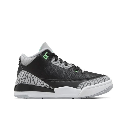Air Jordan 3 Retro Green Glow PS Black Green Glow Wolf Grey