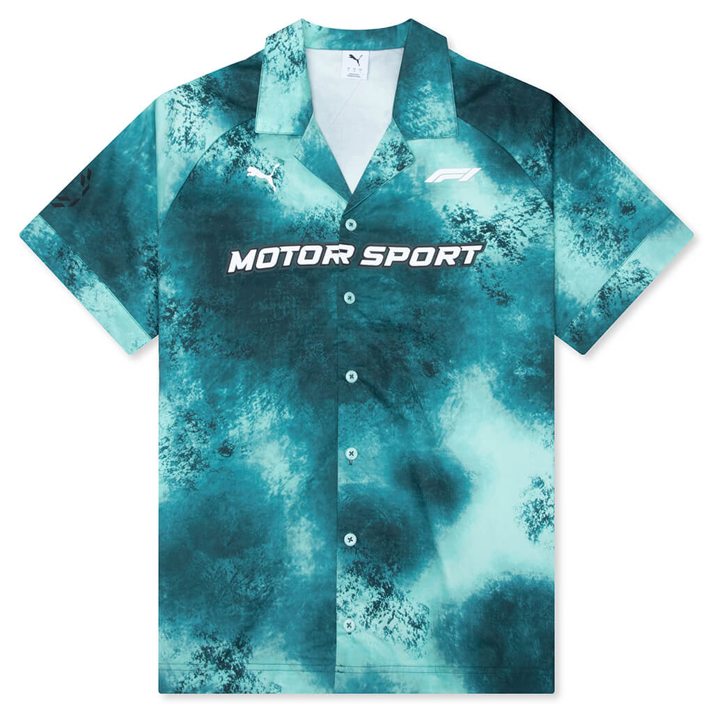 Puma x F1 S S Button Up Shirt Mint Melt
