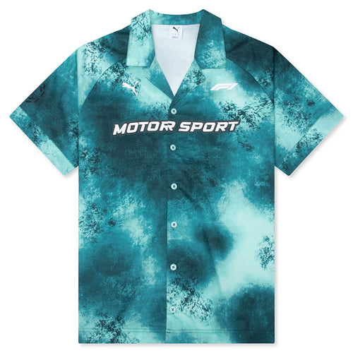 Puma x F1 S S Button Up Shirt Mint Melt