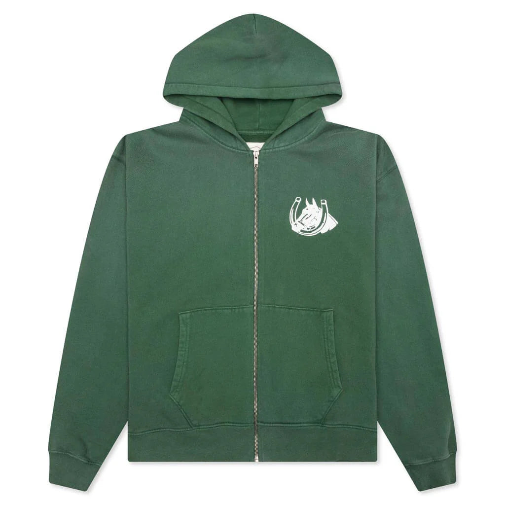 Valley Rider Hooded Sweatshirt Washed Forest Green
