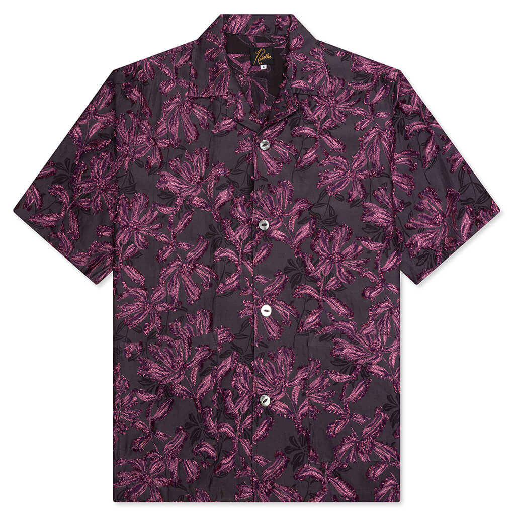 Flower Cut Cabana Shirt Charcoal