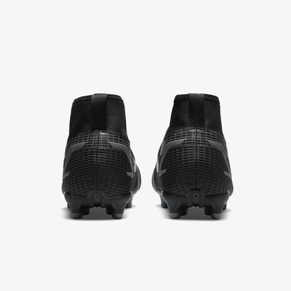 Nike JR Mercurial Superfly 8 Academy Firm Ground Soccer Cleats Black Iron Grey