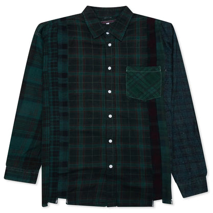 Over Dye 7 Cuts Shirt Green