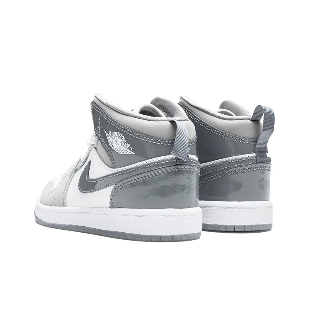 Air Jordan 1 Mid SE PS White Cool Grey Medium Grey