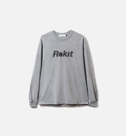 Oblique Mens Long Sleeve T Shirt Grey