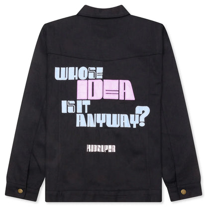 Whose Idea Is It Anyway Patched Work Jacket Black
