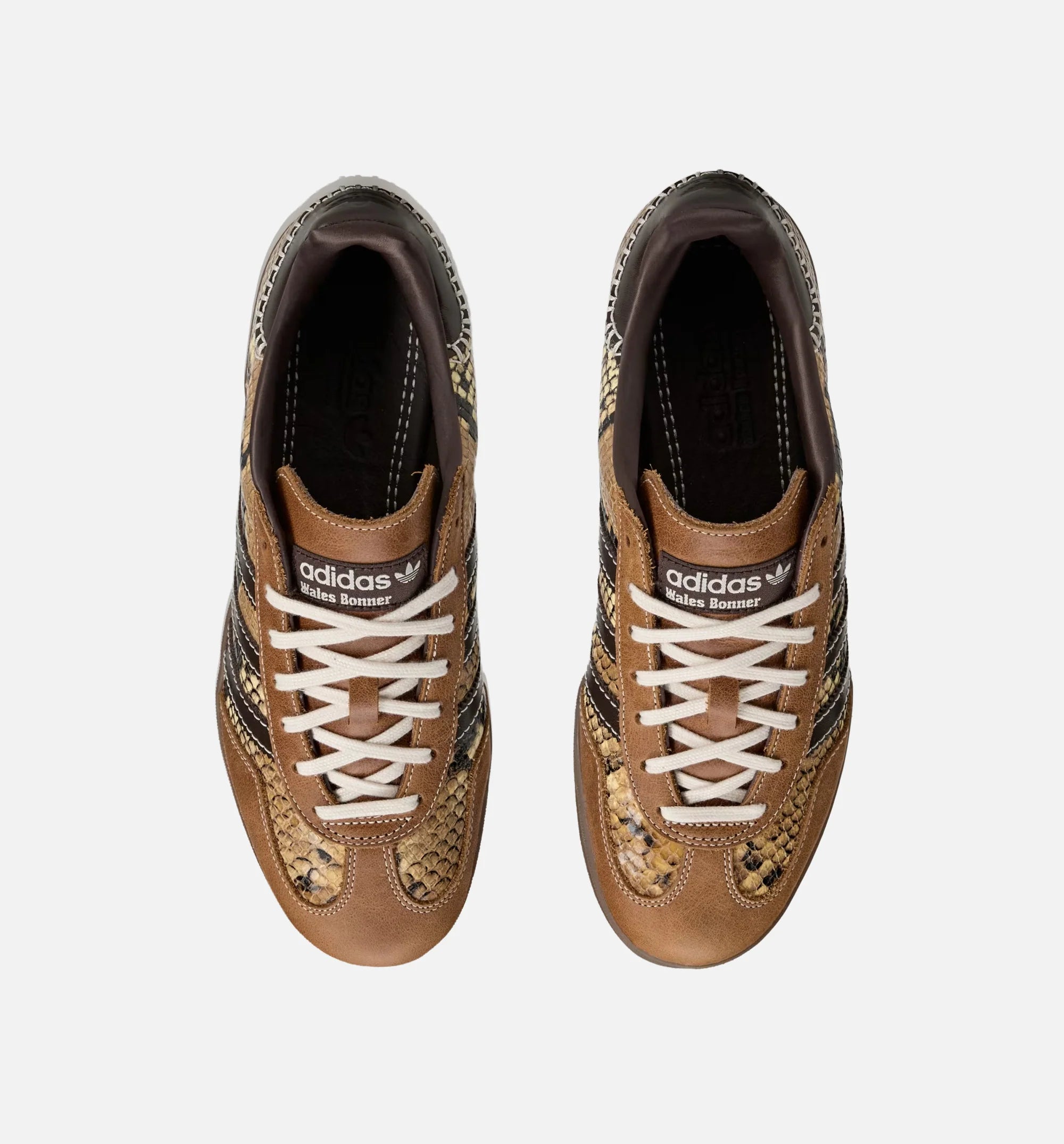 Wales Bonner x Gazelle Snake Mens Lifestyle Shoe Metallic Gold Dark Brown Wonder White