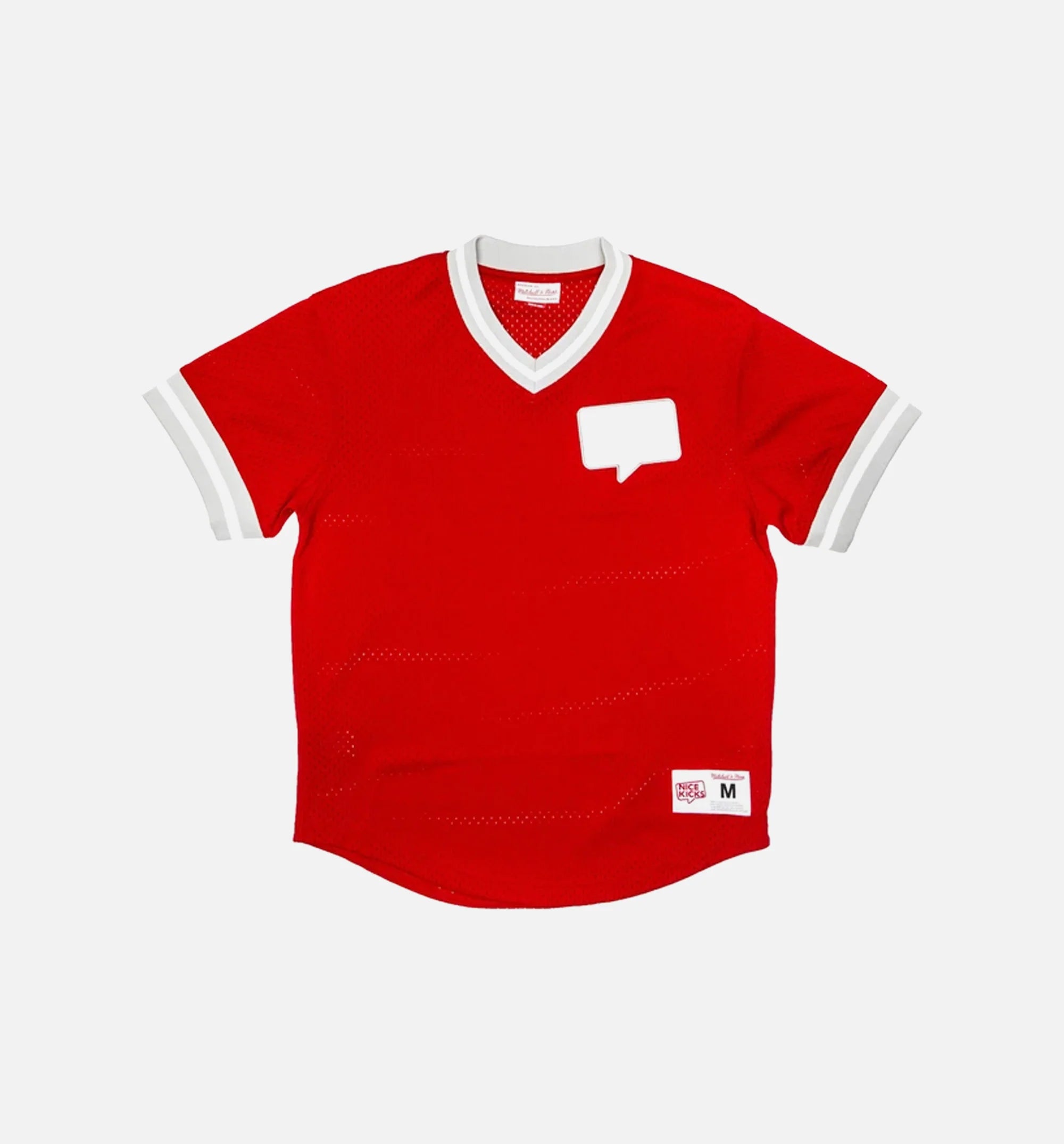 V Neck Mesh Nice Kicks Shirt Red White