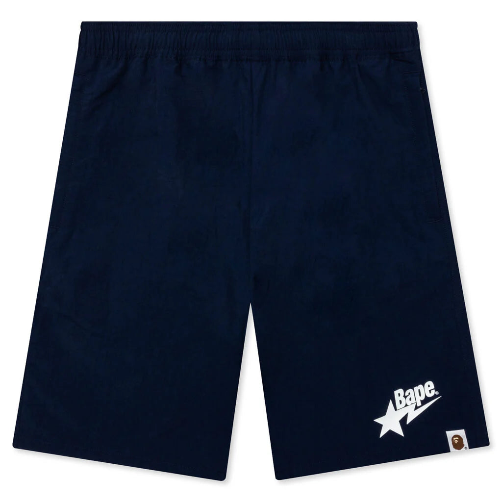 Bape Sta Logo Beach Shorts Navy