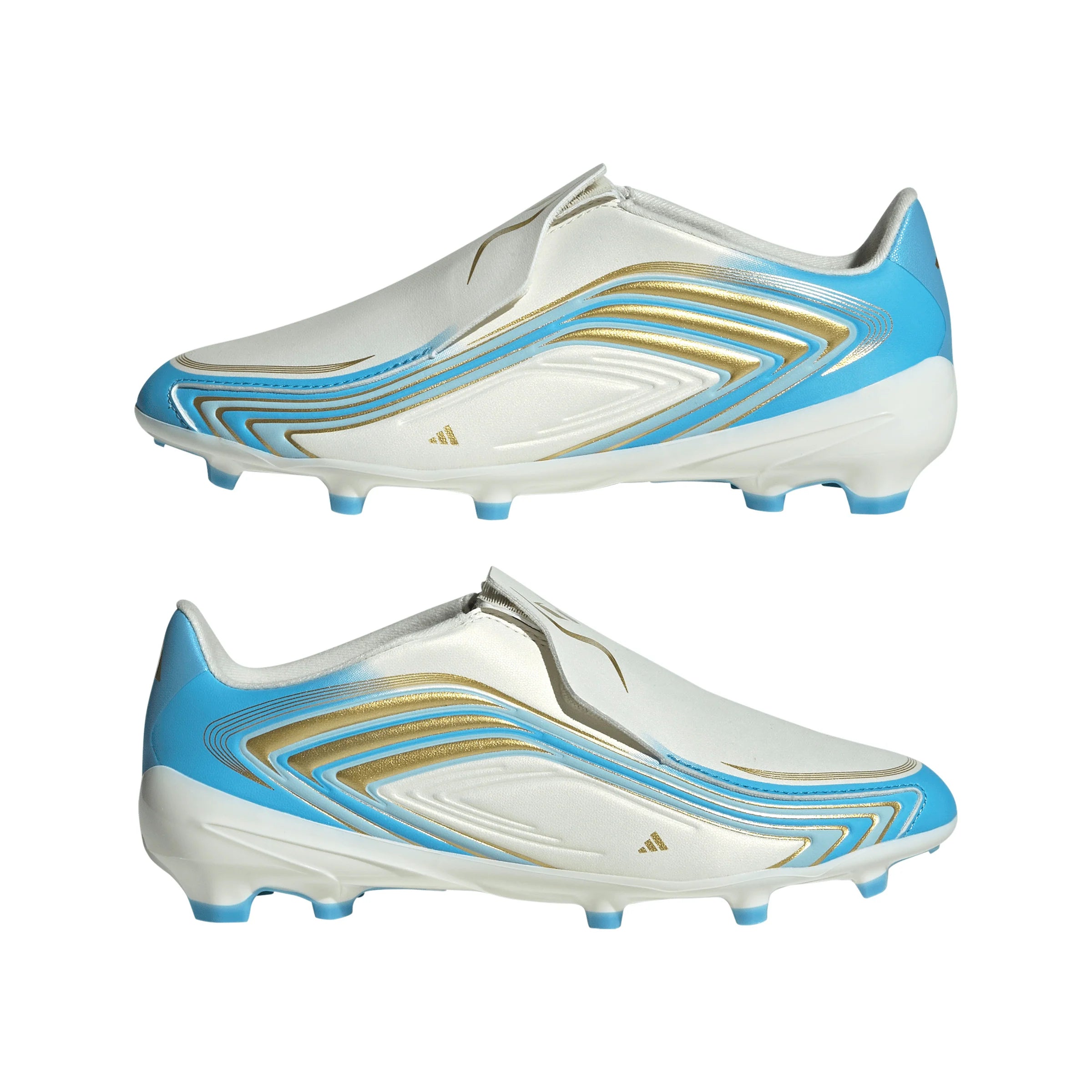 adidas F50 Messi League Laceless FG Firm Ground Youth Soccer Cleats Blue