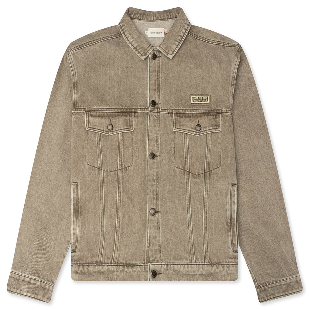 Washed Twill Trucker Taupe