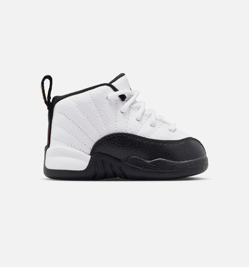Air Jordan 12 Retro Taxi Infant Toddler Lifestyle Shoe White Black Taxi