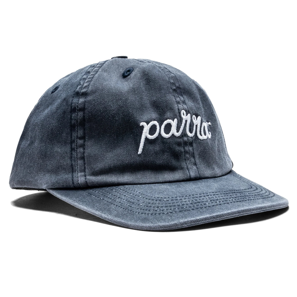 Scripted 6 Panel Hat Washed Navy Blue
