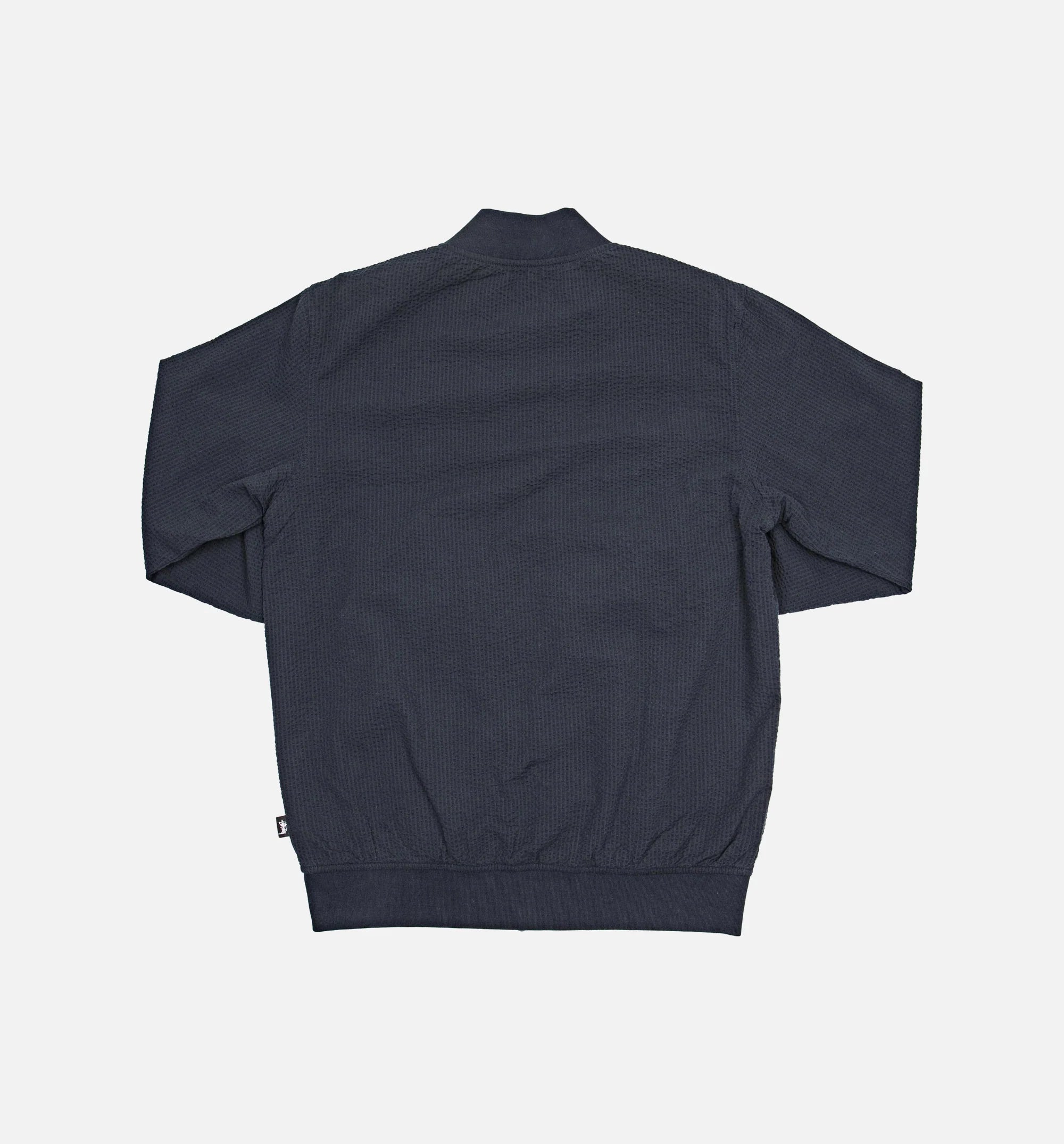 Seersucker Bomber Mens Jacket Navy