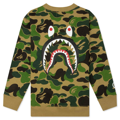Kids ABC Camo Shark Crewneck Sweatshirt Green