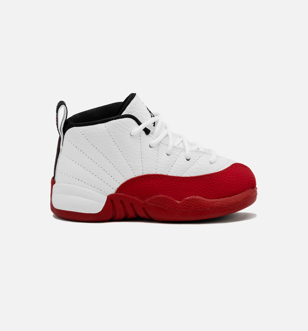 Air Jordan 12 Retro Cherry Infant Toddler Lifestyle Shoe White Red