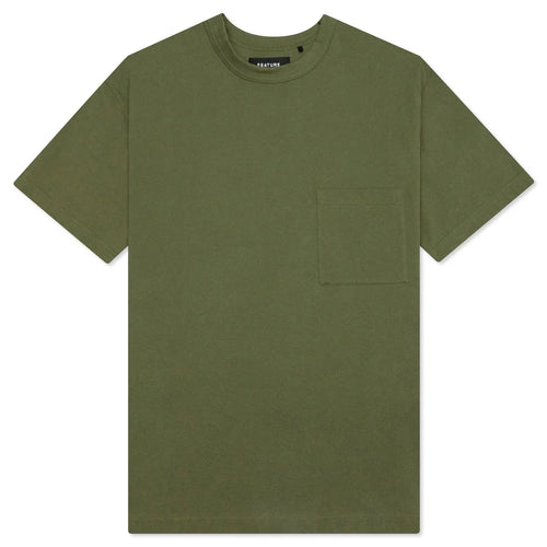 Jersey Braque Pocket Tee Dark Olive