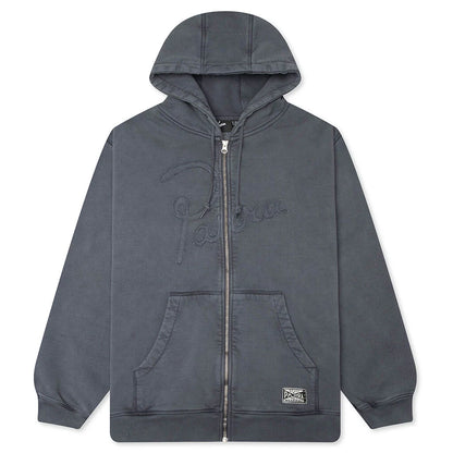 Not Fade Away Zip Hooded Sweatshirt Washed Dark Grey