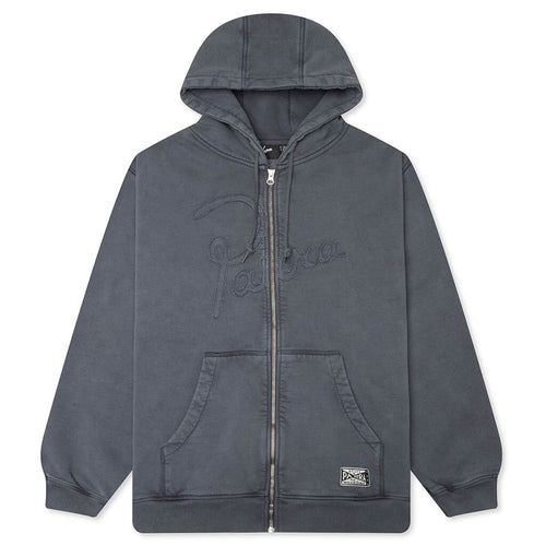 Not Fade Away Zip Hooded Sweatshirt Washed Dark Grey