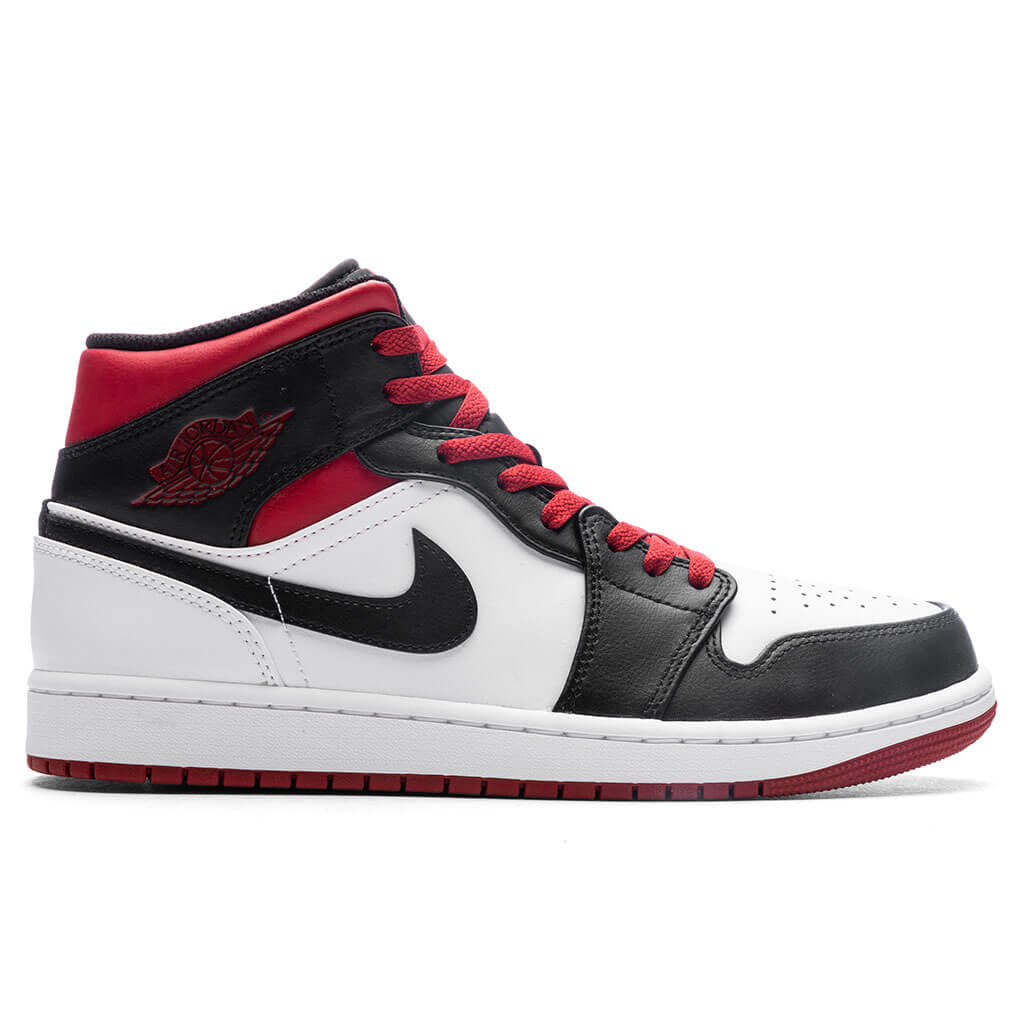 Air Jordan 1 Mid White Gym Red Black