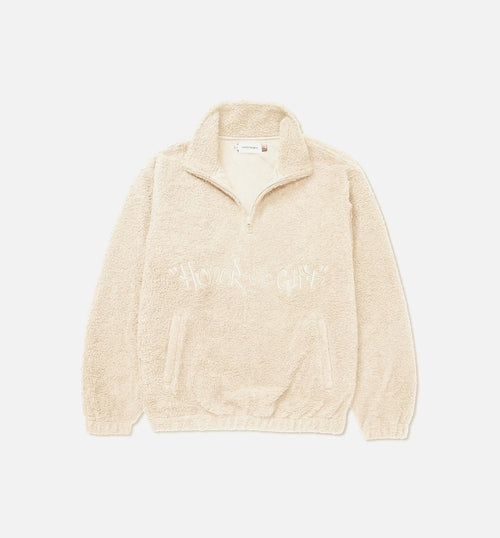 Script Sherpa Zip Mens Jacket Bone