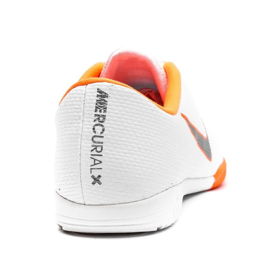 Nike Mercurial VaporX 12 Academy IC Indoor Soccer Shoes White Cool Grey Orange