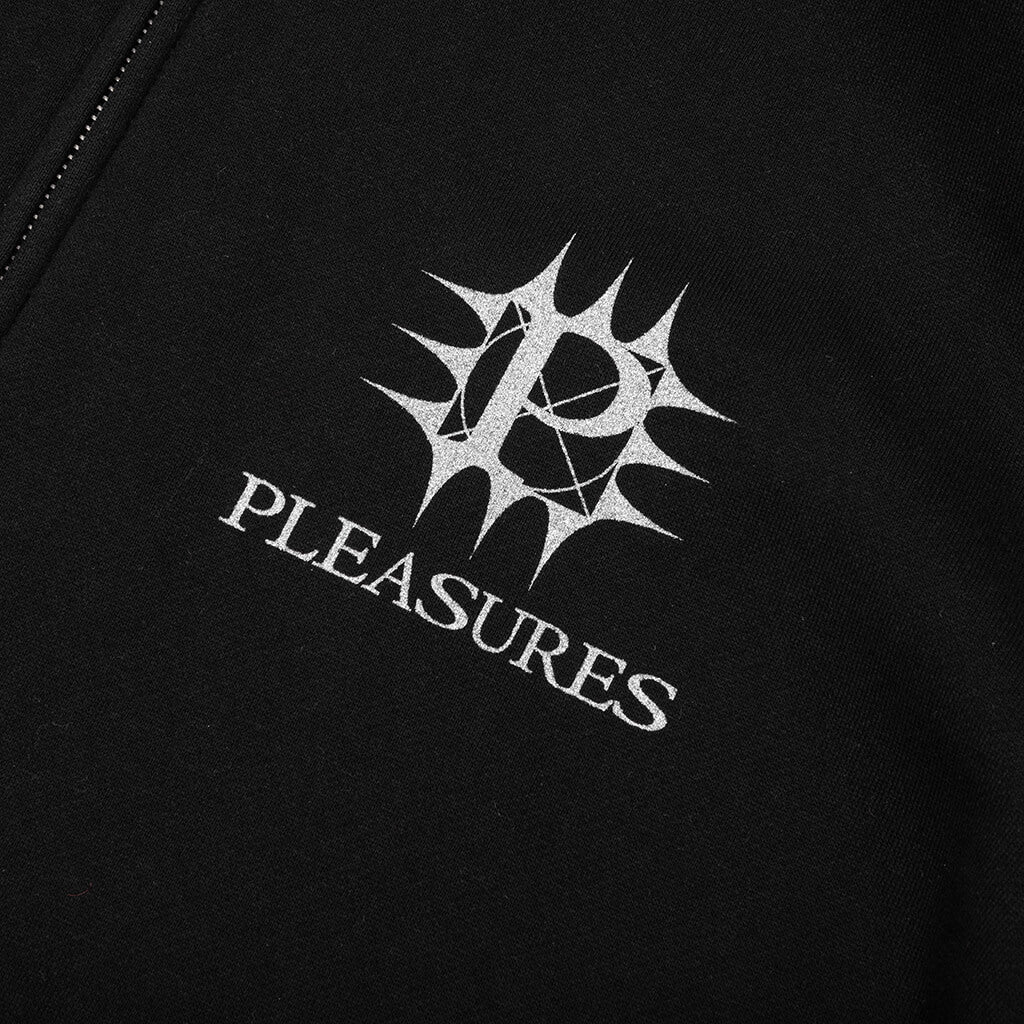Spike Zip Hoodie Black