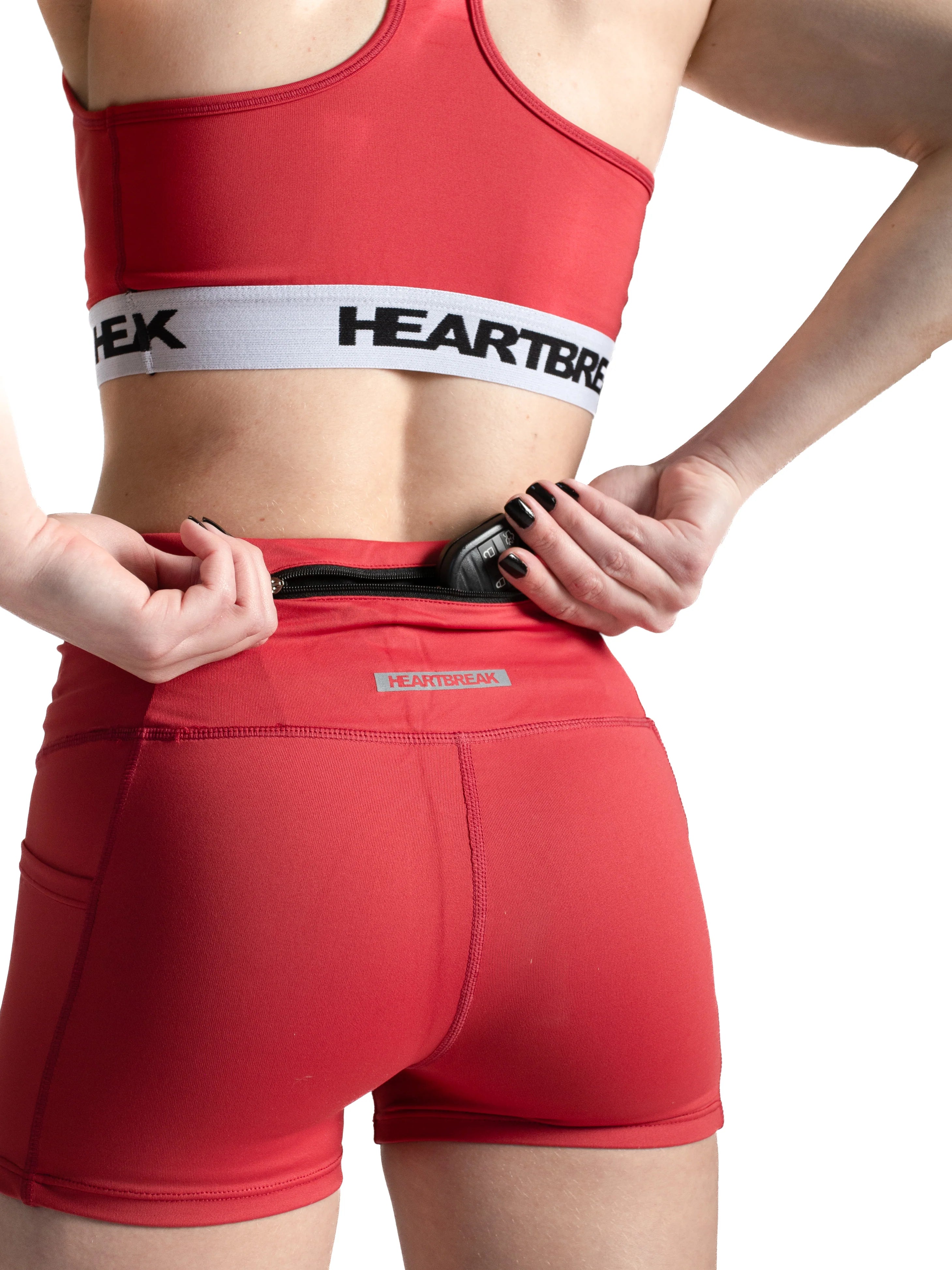 Heartbreak Womens Triple Pocket 2 Running Shorts