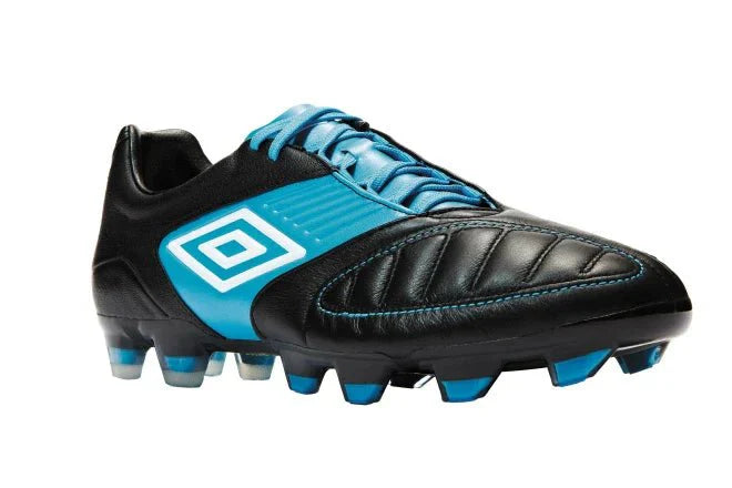 Umbro Geometra Premier FG Firm Ground Soccer Cleats Black White Blue