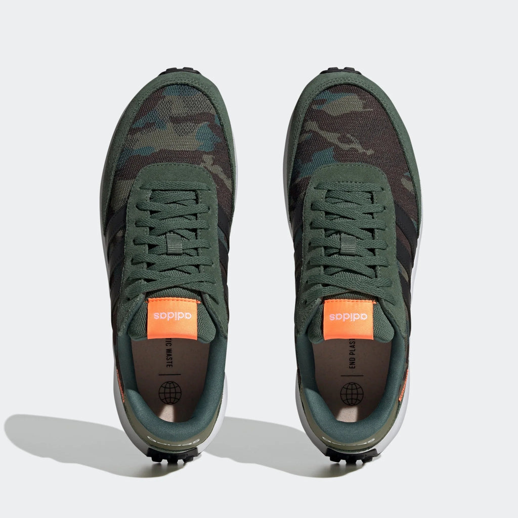 adidas Run 70s Lifestyle Running Shoes Green Oxide Black Screaming Orange