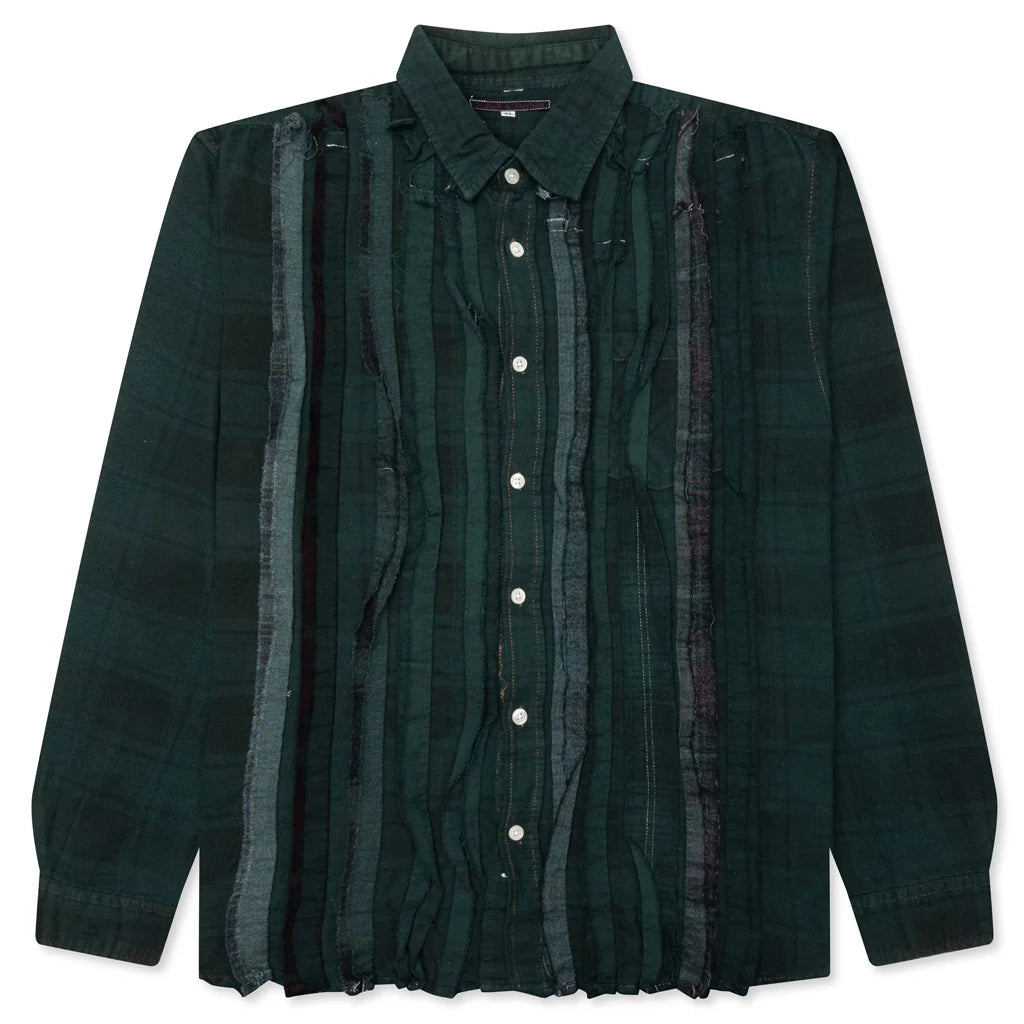 Over Dyed Ribbon Shirt Green