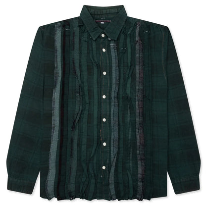 Over Dyed Ribbon Shirt Green