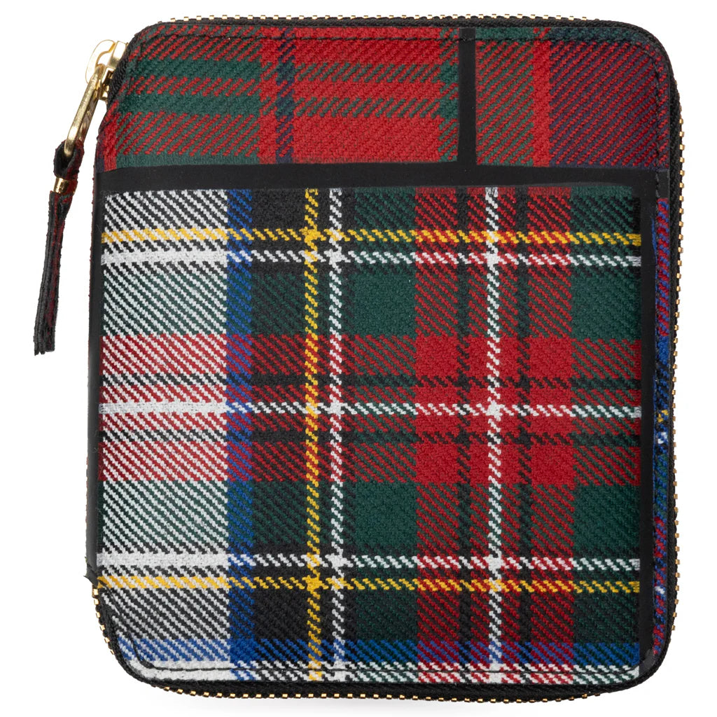 Comme des Garcons Tartan Patchwork Wallet Red