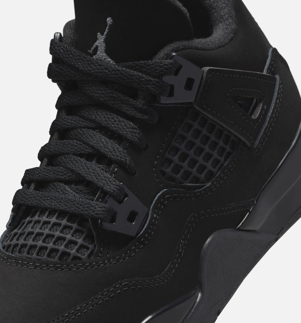 Air Jordan 4 Retro Black Cat Preschool Lifestyle Shoe Black Black Light Graphite