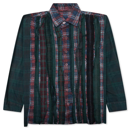 Over Dyed Ribbon Wide Shirt Green